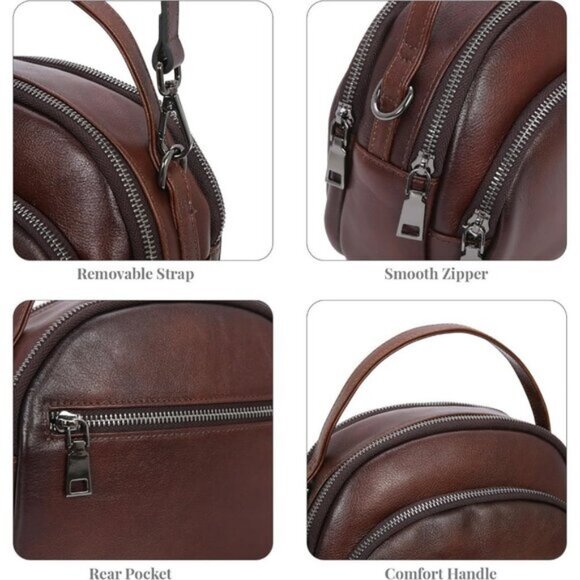 🆕Women Coffee Genuine Leather Crossbody Small Vintage Shoulder Purse Bag - Picture 11 of 13